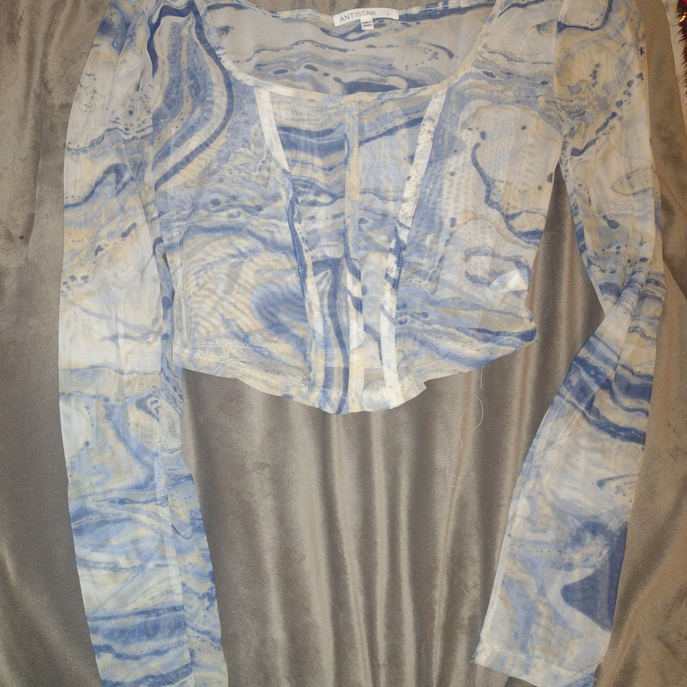 Freebie! Artistar Sheer Marble Pattern Top